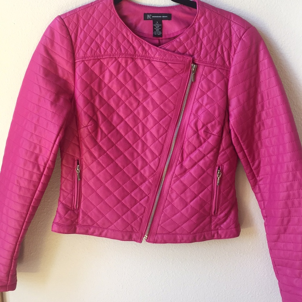 INC FAUX LEATHER JACKET